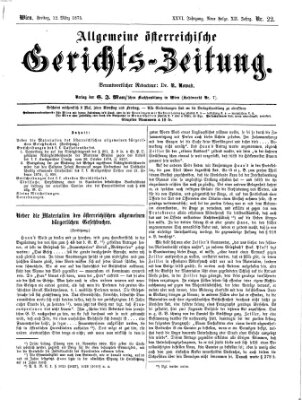 Allgemeine österreichische Gerichts-Zeitung Freitag 12. März 1875