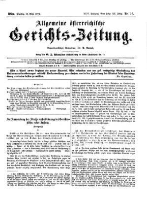 Allgemeine österreichische Gerichts-Zeitung Dienstag 30. März 1875