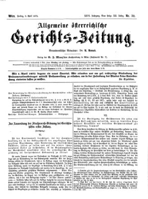 Allgemeine österreichische Gerichts-Zeitung Freitag 9. April 1875