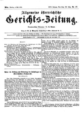 Allgemeine österreichische Gerichts-Zeitung Dienstag 4. Mai 1875