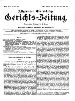 Allgemeine österreichische Gerichts-Zeitung Freitag 14. Mai 1875