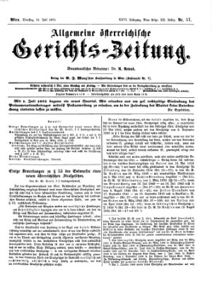 Allgemeine österreichische Gerichts-Zeitung Dienstag 13. Juli 1875