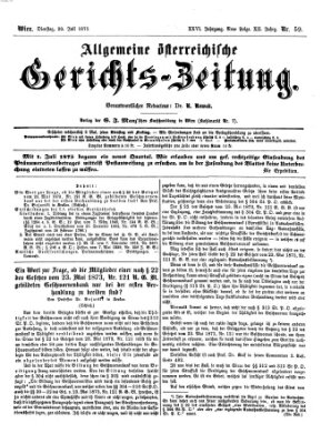 Allgemeine österreichische Gerichts-Zeitung Dienstag 20. Juli 1875