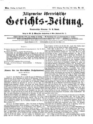 Allgemeine österreichische Gerichts-Zeitung Dienstag 24. August 1875