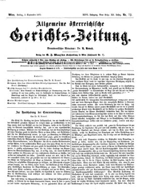 Allgemeine österreichische Gerichts-Zeitung Freitag 3. September 1875