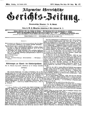 Allgemeine österreichische Gerichts-Zeitung Dienstag 26. Oktober 1875