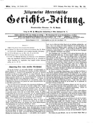 Allgemeine österreichische Gerichts-Zeitung Freitag 29. Oktober 1875