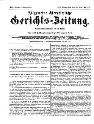 Allgemeine österreichische Gerichts-Zeitung Dienstag 2. November 1875