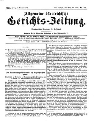 Allgemeine österreichische Gerichts-Zeitung Freitag 5. November 1875