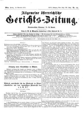 Allgemeine österreichische Gerichts-Zeitung Freitag 26. November 1875