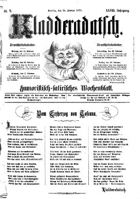 Kladderadatsch Sonntag 14. Februar 1875