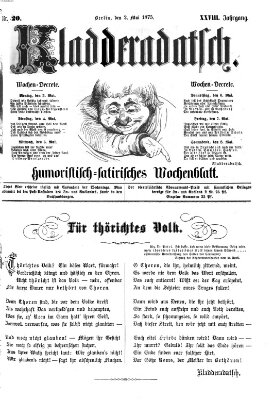 Kladderadatsch Sonntag 2. Mai 1875