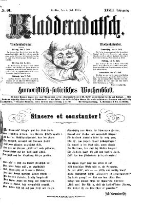 Kladderadatsch Sonntag 4. Juli 1875