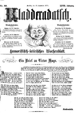 Kladderadatsch Sonntag 19. September 1875