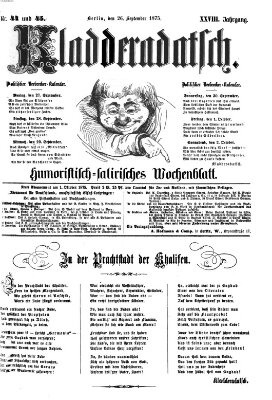 Kladderadatsch Sonntag 26. September 1875