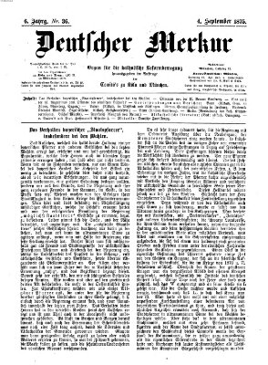 Deutscher Merkur Samstag 4. September 1875