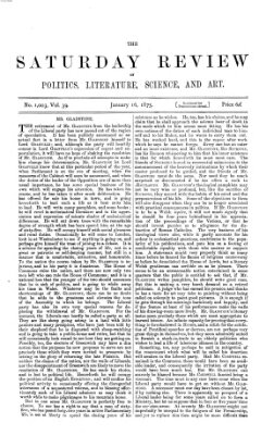 Saturday review Samstag 16. Januar 1875