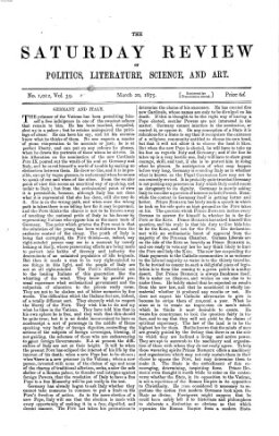 Saturday review Samstag 20. März 1875