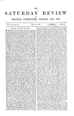 Saturday review Samstag 29. Mai 1875