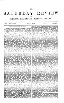 Saturday review Samstag 17. Juli 1875