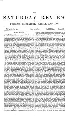 Saturday review Samstag 24. Juli 1875