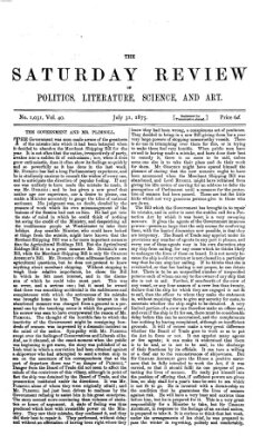 Saturday review Samstag 31. Juli 1875