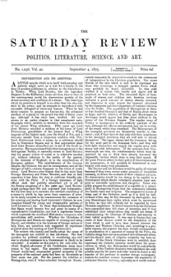 Saturday review Samstag 4. September 1875