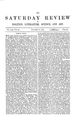 Saturday review Samstag 6. November 1875