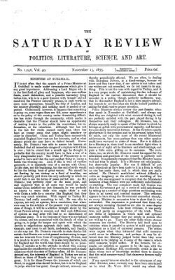 Saturday review Samstag 13. November 1875