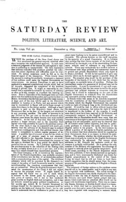 Saturday review Samstag 4. Dezember 1875