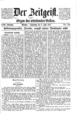 Der Zeitgeist Donnerstag 3. Juni 1875