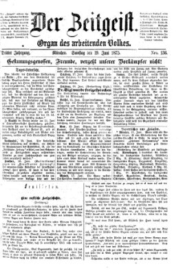 Der Zeitgeist Samstag 19. Juni 1875