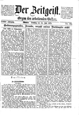 Der Zeitgeist Samstag 24. Juli 1875