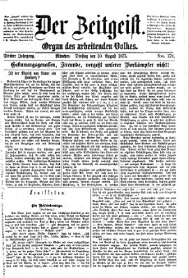 Der Zeitgeist Dienstag 10. August 1875