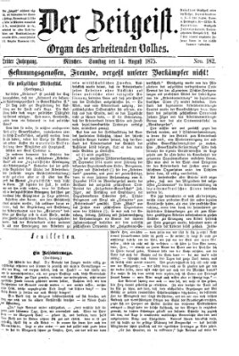 Der Zeitgeist Samstag 14. August 1875