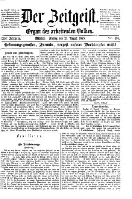 Der Zeitgeist Freitag 20. August 1875