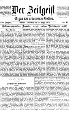 Der Zeitgeist Mittwoch 25. August 1875