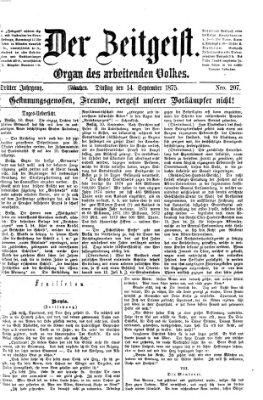 Der Zeitgeist Dienstag 14. September 1875