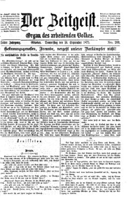 Der Zeitgeist Donnerstag 16. September 1875