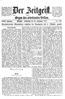 Der Zeitgeist Donnerstag 23. September 1875