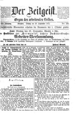 Der Zeitgeist Dienstag 28. September 1875