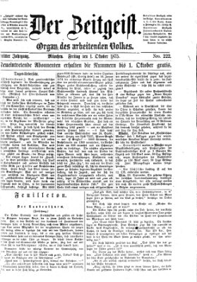 Der Zeitgeist Freitag 1. Oktober 1875