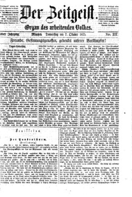 Der Zeitgeist Donnerstag 7. Oktober 1875