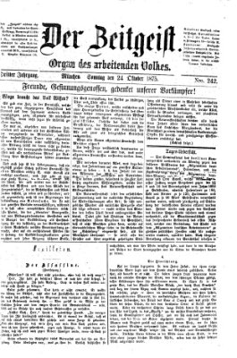 Der Zeitgeist Sonntag 24. Oktober 1875