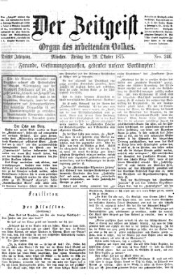 Der Zeitgeist Freitag 29. Oktober 1875