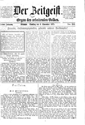 Der Zeitgeist Samstag 6. November 1875