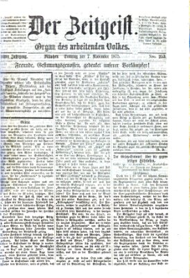 Der Zeitgeist Sonntag 7. November 1875