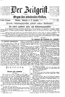 Der Zeitgeist Mittwoch 17. November 1875