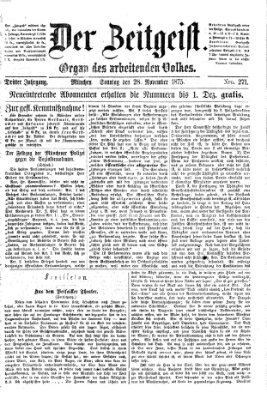 Der Zeitgeist Sonntag 28. November 1875
