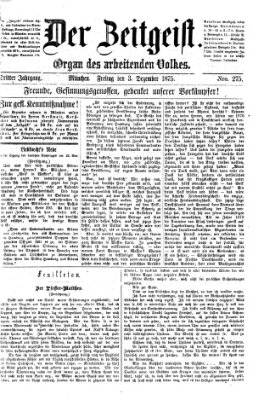 Der Zeitgeist Freitag 3. Dezember 1875